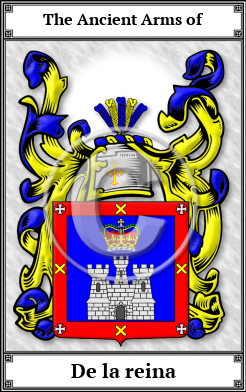 De la reina Family Crest Download (JPG)  Book Plated - 150 DPI